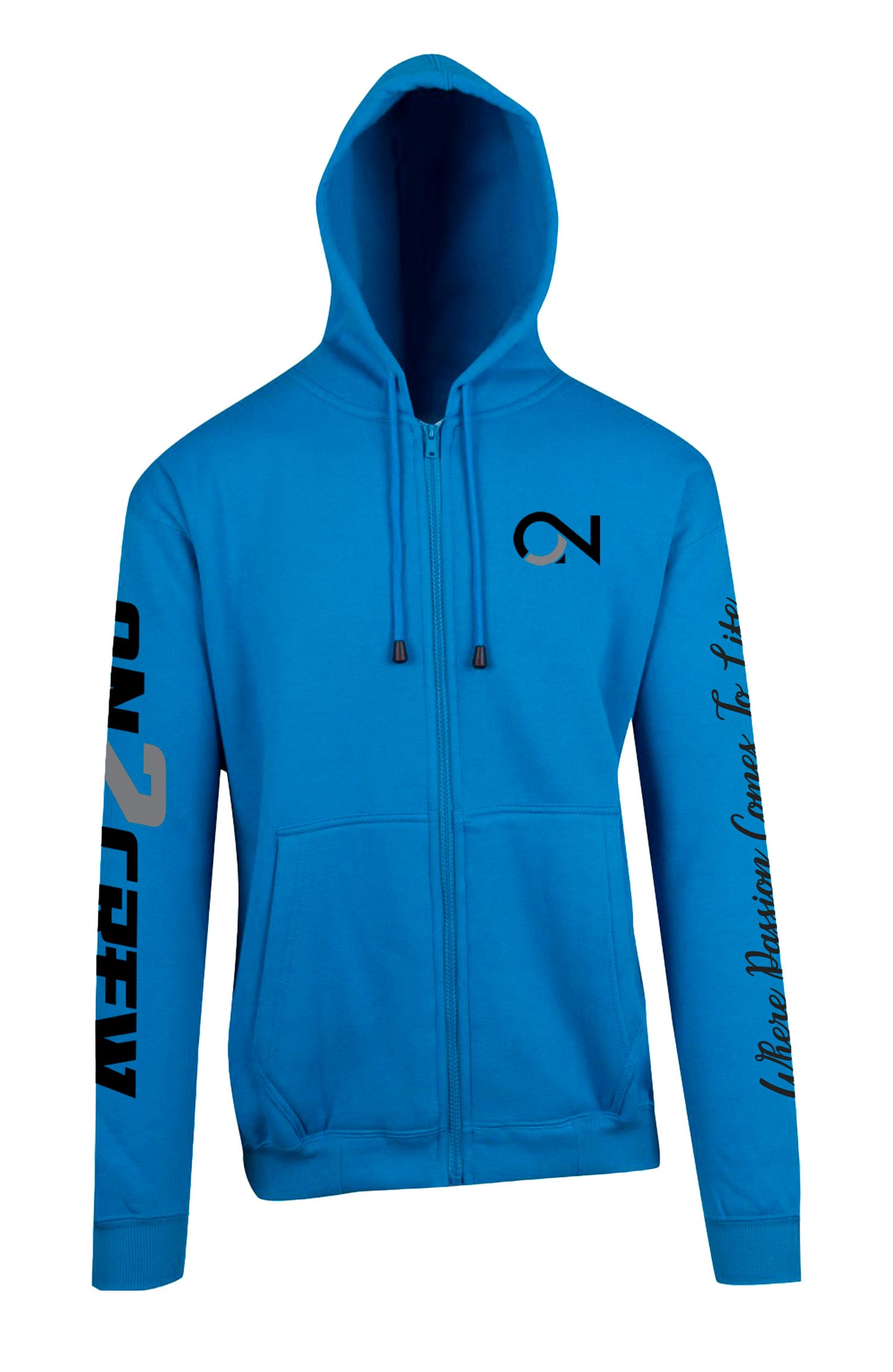 On2Crew Fleece ZIP Hoodie- Azure Blue