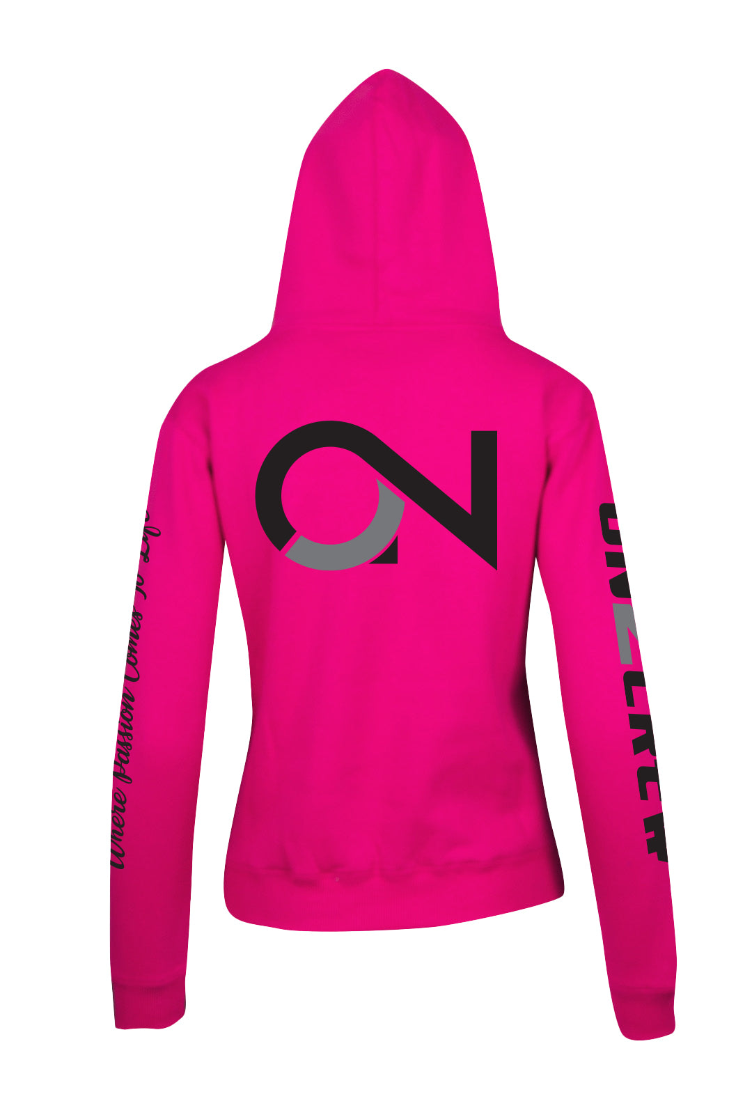 Women's/Kids On2Crew Pull Over Hoodie - Pink/Black