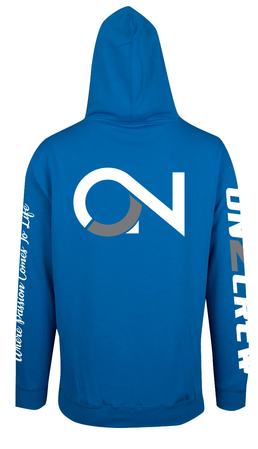 On2Crew Fleece ZIP Hoodie- Azure Blue