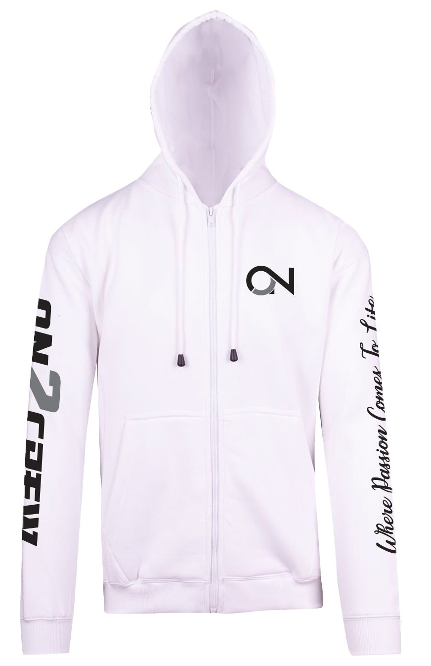 On2Crew Fleece ZIP Hoodie - White/Black