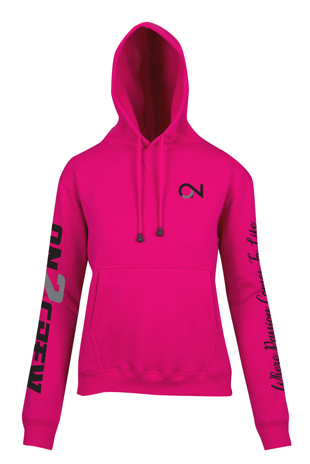 Women's/Kids On2Crew Pull Over Hoodie - Pink/Black