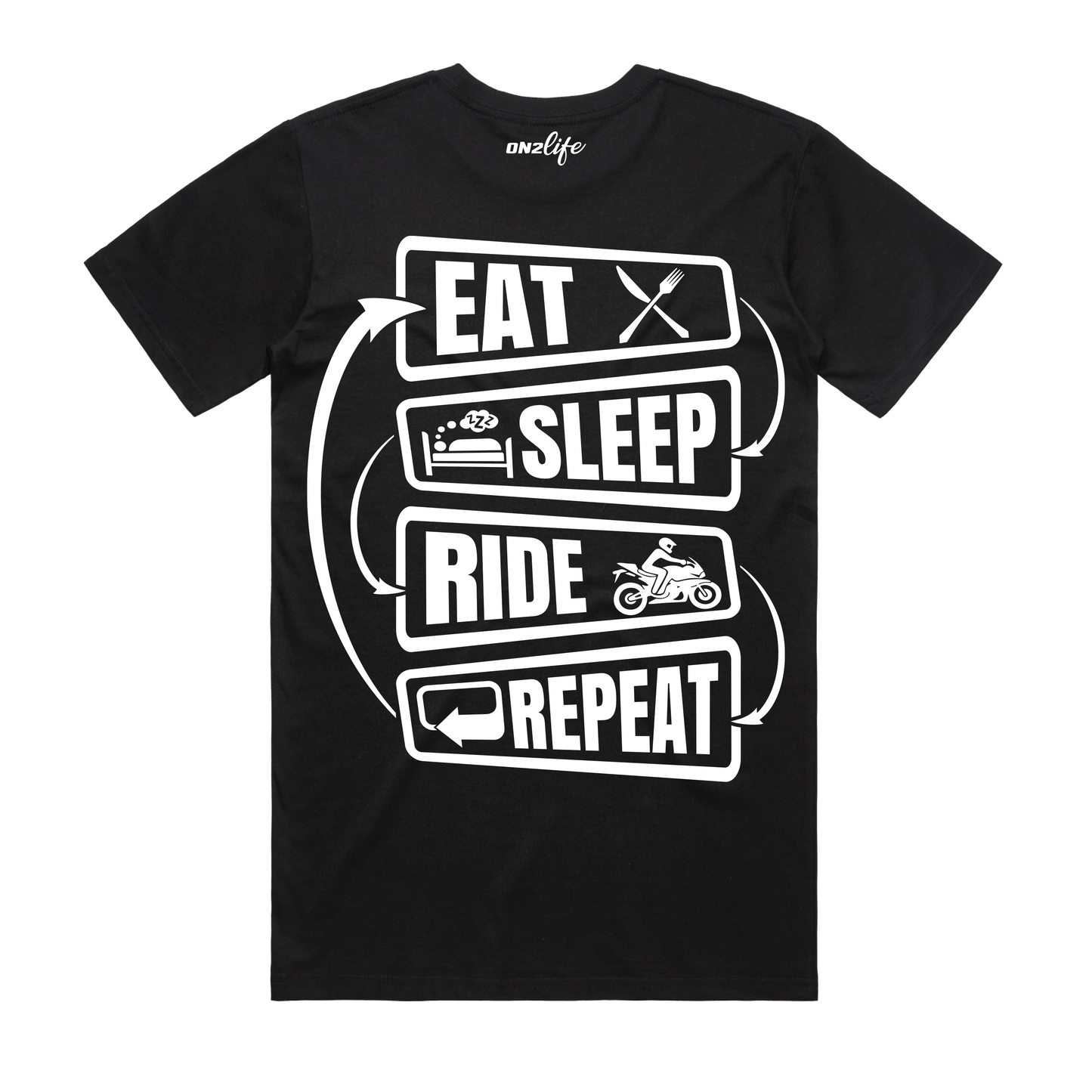 ON2LIFE EAT SLEEP RIDE REPEAT TEE