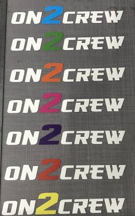 On2Crew Text Coloured Stickers