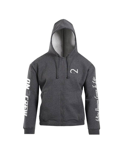 On2Crew Fleece ZIP Hoodie - Dark Grey/White